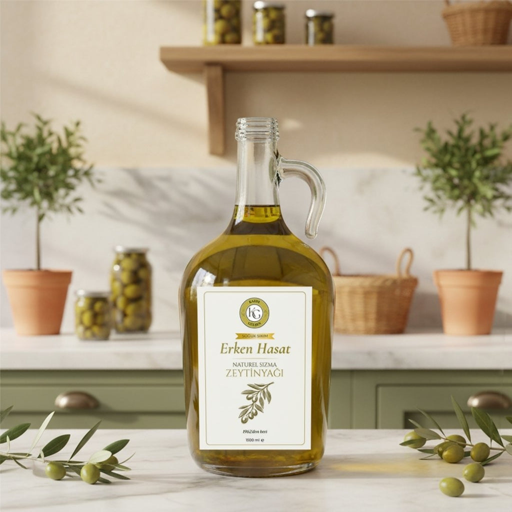 1500 ml. Erken Hasat Soğuk Sıkım Zeytinyağı